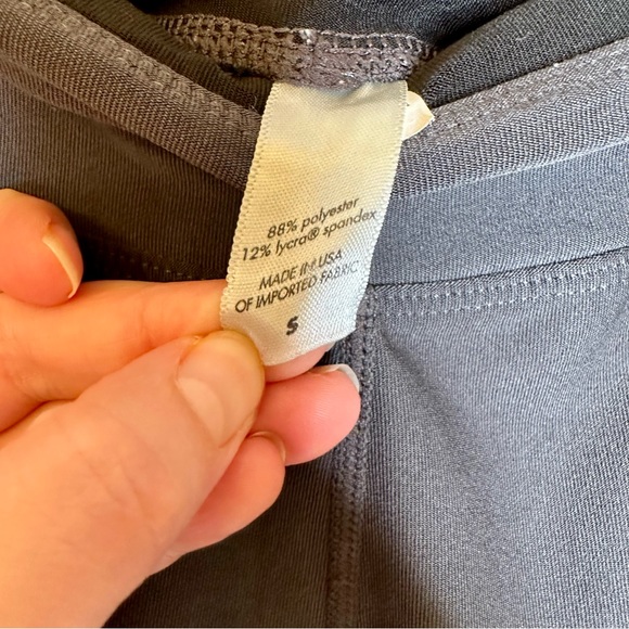 Lucy | Dark Gray Cropped Side Slit Relaxed Fit Leggings - Picture 6 of 8